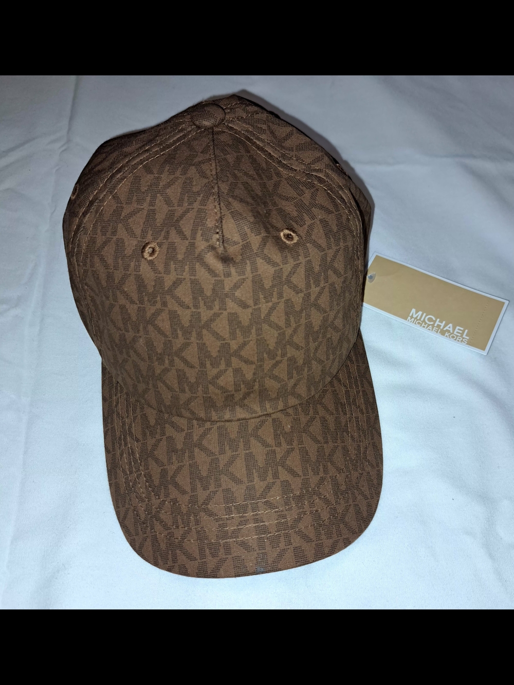 (NWT) Michael Kors Brown MK Monogram Baseball Cap